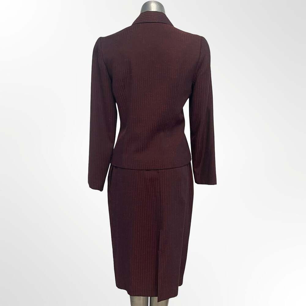 Baronesa Burgundy Pinstripe Skirt Suit Set - Picture 4 of 13